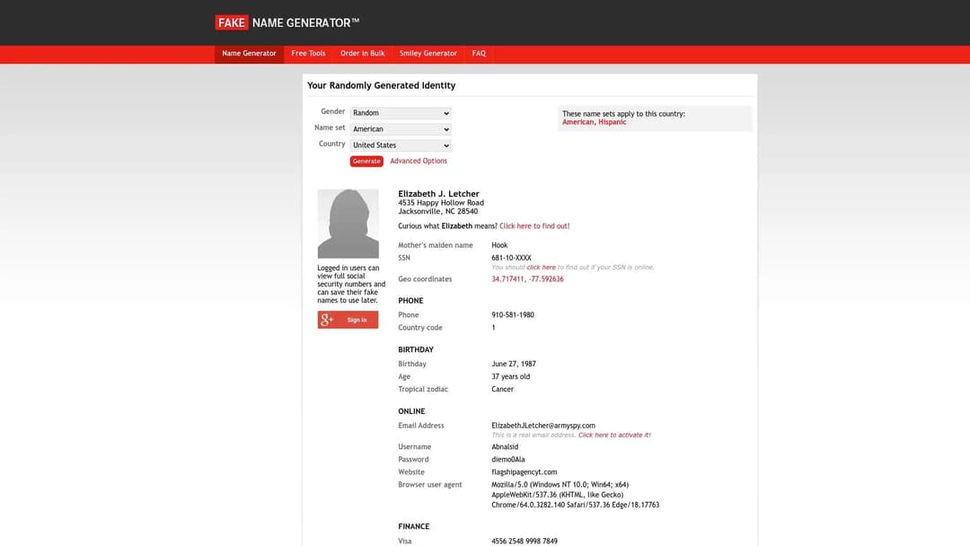 Fakenamegenerator